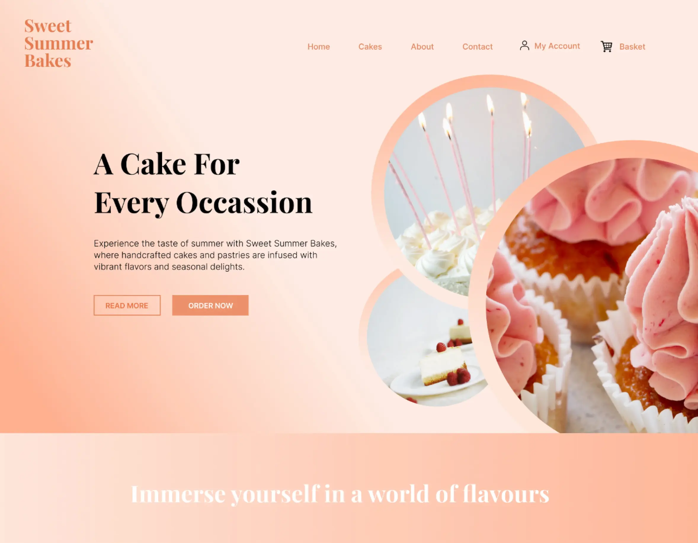 Preview of the Sweet Summer Bakes website